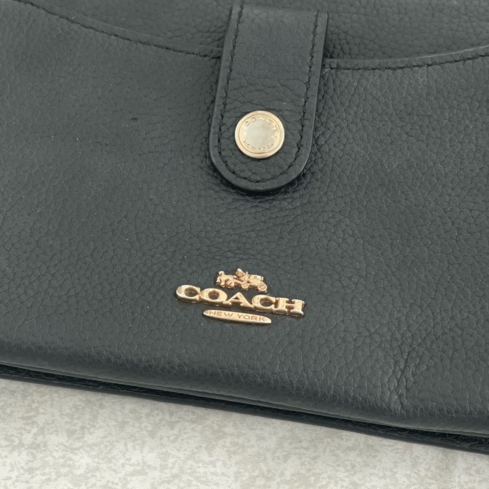 Coach Black Leather Crossbody Wallet Bag - Picture 2 of 6